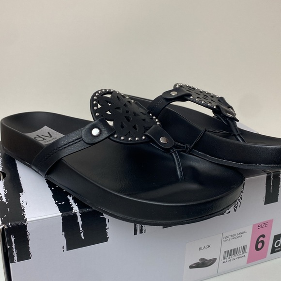 Dolce Vita footbed sandal Pandora size 6 black sandals NEW in box - Picture 5 of 13
